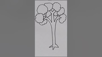 Tree🌳🌳 drawing from 3 V letters #creativeart #tricks #shorts #art #reels @Heena-f4f