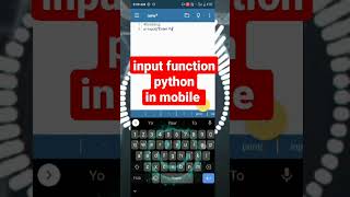 💥Input Function in #python by Mobile 💥#whh  @CodeWithHarry #coding❤️
