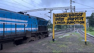 Powerful Wdp-4 Cl Locomotive Pulling Basava Express17307In Heavy Rain Londa Junction