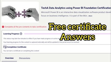 TechA Data Analytics using Power BI Foundation Certification answers playlist#infosysspringboard