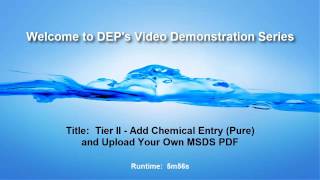 How to add a pure substance and upload your own SDS