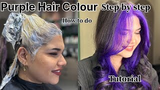 Purple hair highlights tutorial (Hindi)  /purple hair colour #purplehair #purplehaircolor