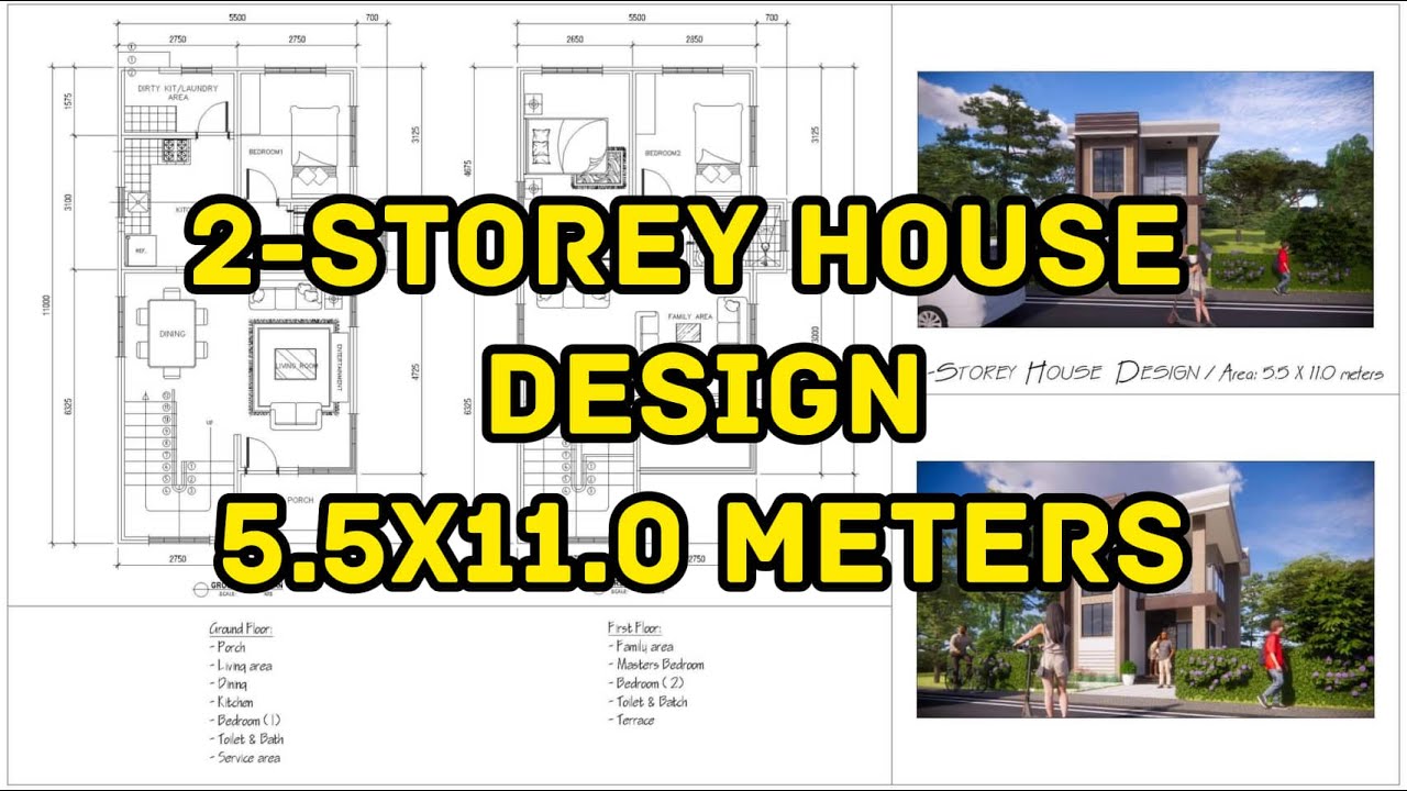 2-STOREY HOUSE DESIGN-5.5x11.0M USING ENSCAPE EXTERIOR RENDERING