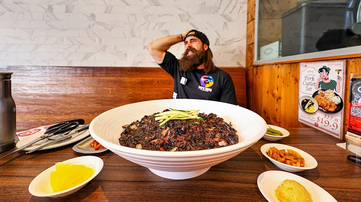 WIN $100 CASH IF YOU CAN FINISH THIS JUMBO NOODLE CHALLENGE IN 15 MINUTES! | BeardMeatsFood