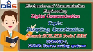DBS -SAMPLING,QUANTIZATION,IIB.TECH-ISEM-UNIT-I,SOURCE CODING SYSTEM