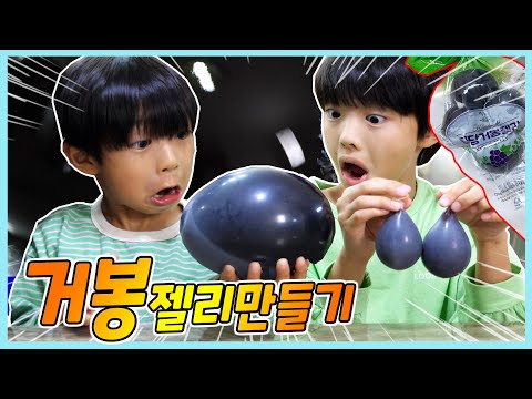 대왕 거봉 젤리 만들기! 성공? 실패?  진짜 쿄호젤리와 비교 먹방! 엄마랑 만들어요!  정훈TV