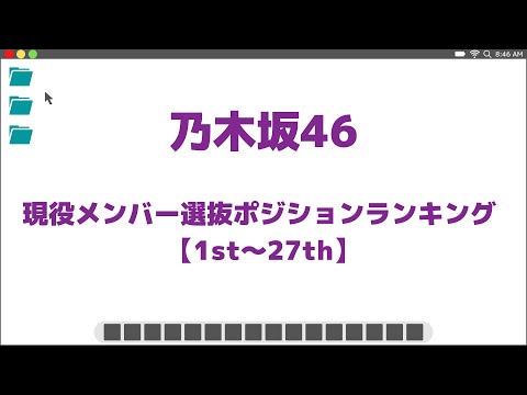 乃木坂46 現役メンバー選抜ポジションランキング【1st〜27th】