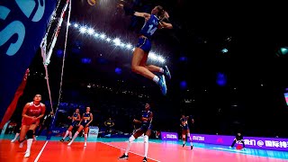 Monster Of The Vertical Jump - Beautiful Elena Pietrini Best Volleyball Spikes Vnl 2019 Hd