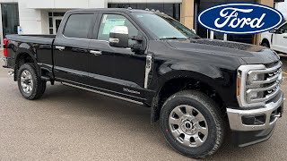 2024 Ford F-250 Lariat 608A 6.7L Power Stroke V8 Diesel in Agate Black w/ Chrome Package Walk-Around 2024 Ford F 250 Lariat