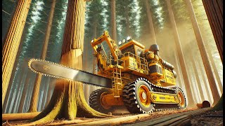 Extreme Dangerous Fastest Big Chainsaw Cutting Tree Machines | Monster Stump Removal Excavator #5