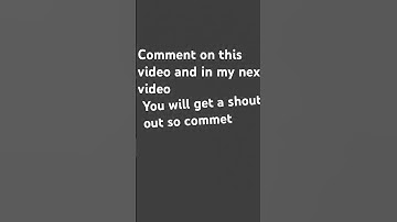 Comment on this video and you get a shout out in my next video