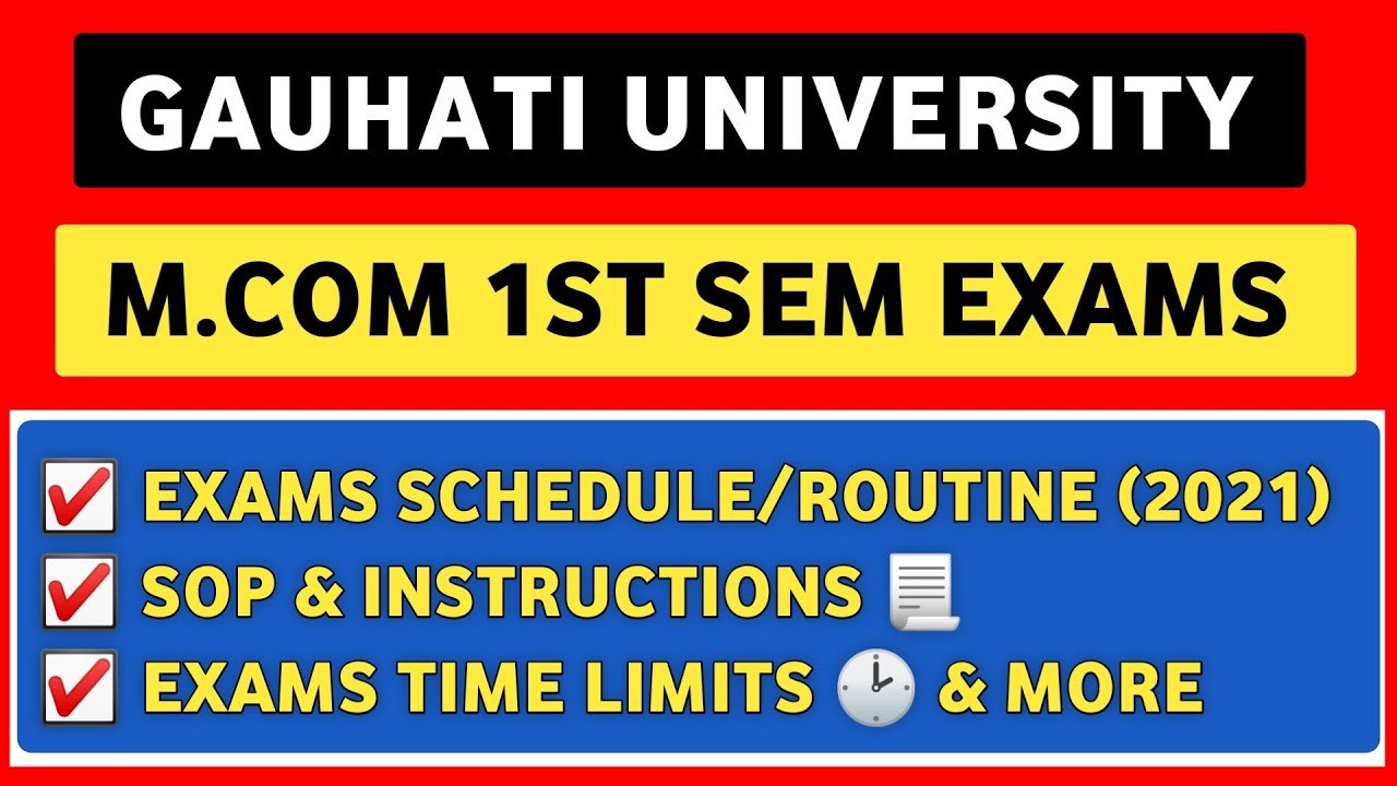 Gauhati University Latest Notification 📃 | M.Com 1st Sem Schedule/Time Table & SOP | GU OBE 2021