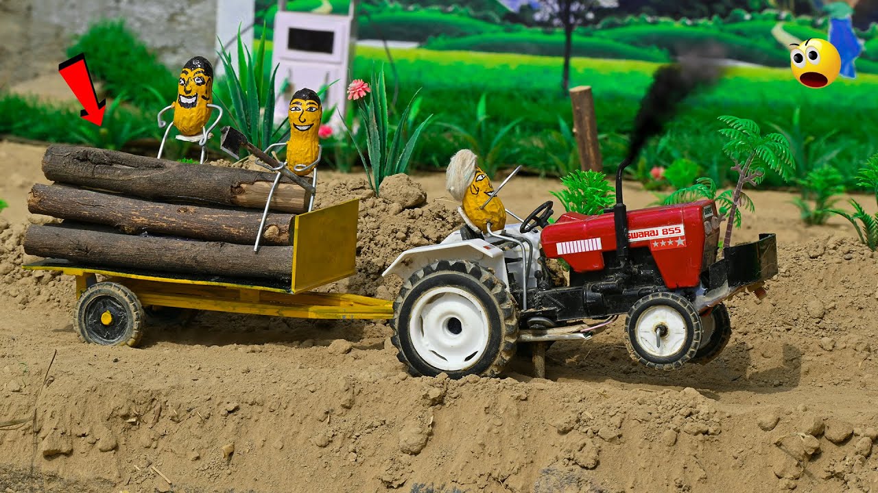 Diy Mini Tractor and Wooden Load Trolley Making Science Projects by ToysGram