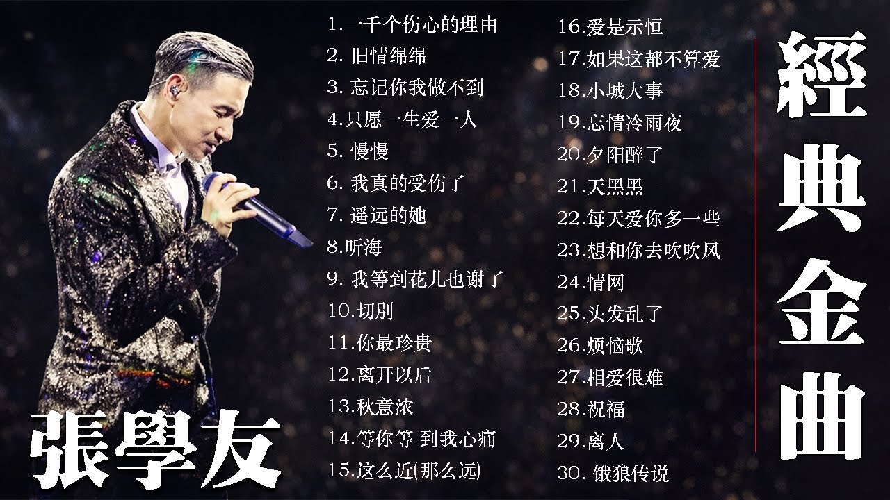 經典粵語金曲｜張學友 20首精選歌曲 🎵 分手總要在雨天・一千個傷心的理由 | HongKong Music Hits