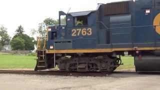 Closeup of CSX Train at RR Crossing