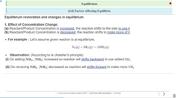 Equilibrium Theory Part 6 #SATHEE_MED #swayamprabha #medicalentranceexam