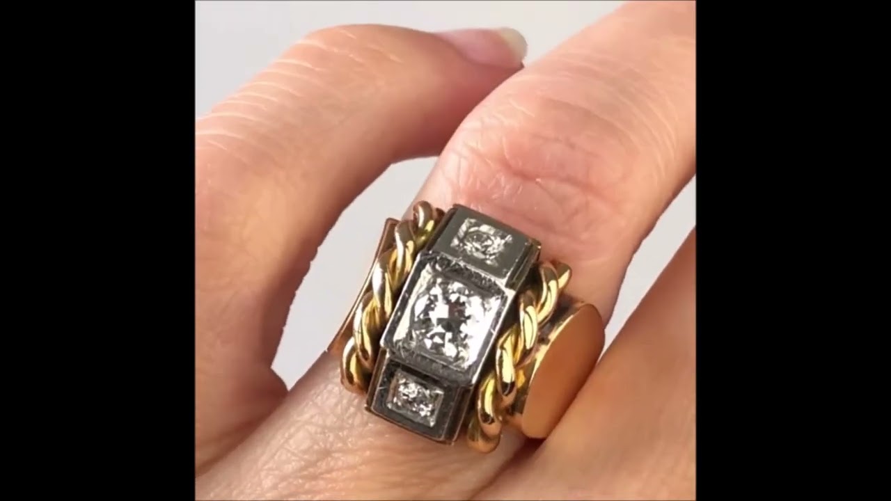 Bague Ancienne N255 Motif Cavalier - Taille 13, Parfaite Pour Un Look Vintage