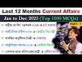 Last 12 Months Current Affairs 2025 Part-7 | Top 1000 Important Current Affairs ❤️
