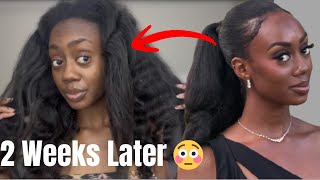 From Sleek to THIS 😭 2 Week Ponytail Takedown Long/Thick Natural Hair