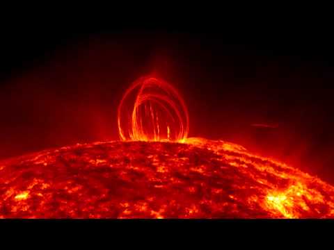 NASA SDO - Fiery Looping Rain on the Sun