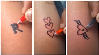 R Letter Tattoo Heart Tattoo Designs