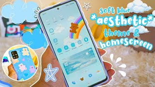 how to have aesthetic blue theme & homescreen 🦋 android phone customization | samsung 💙 screenshot 5