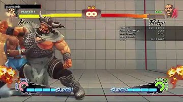 SF4 Ultra (Hugo) Combo Super (470 damage 4 bars)