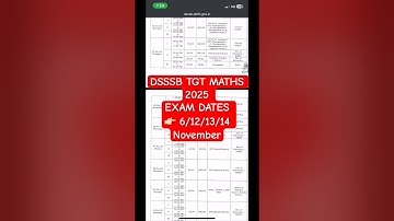 DSSSB TGT Maths 2025 Exam Dates Out 👍🤞 #dsssbtgtmaths #exam #trending #ytshorts #sakshivats