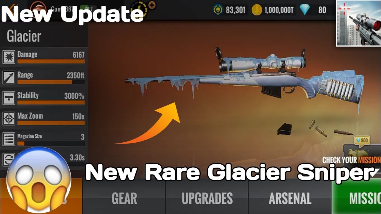 Sniper 3D New Update New Rare Glacier Sniper Rifle Sniper