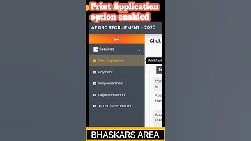 👆Print Application option enabled.. #bhaskarsarea #apdsc #dscverification2025 #dscresult #dsc