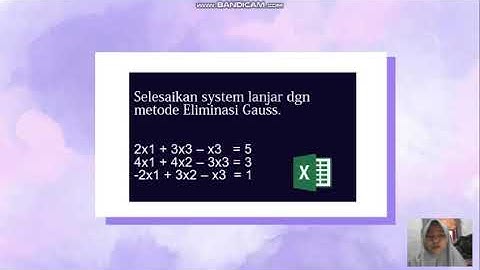 Metode Eliminasi Gauss pada excel