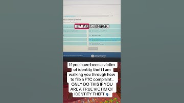 Identity Theft FTC Complaint Walkthrough (Real Victims Only)