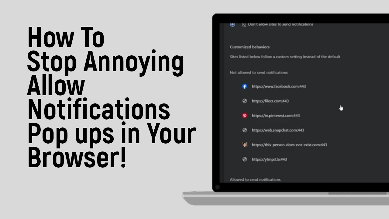 How to Stop Annoying Allow Notifications Pop ups in Your Browser [easy ...