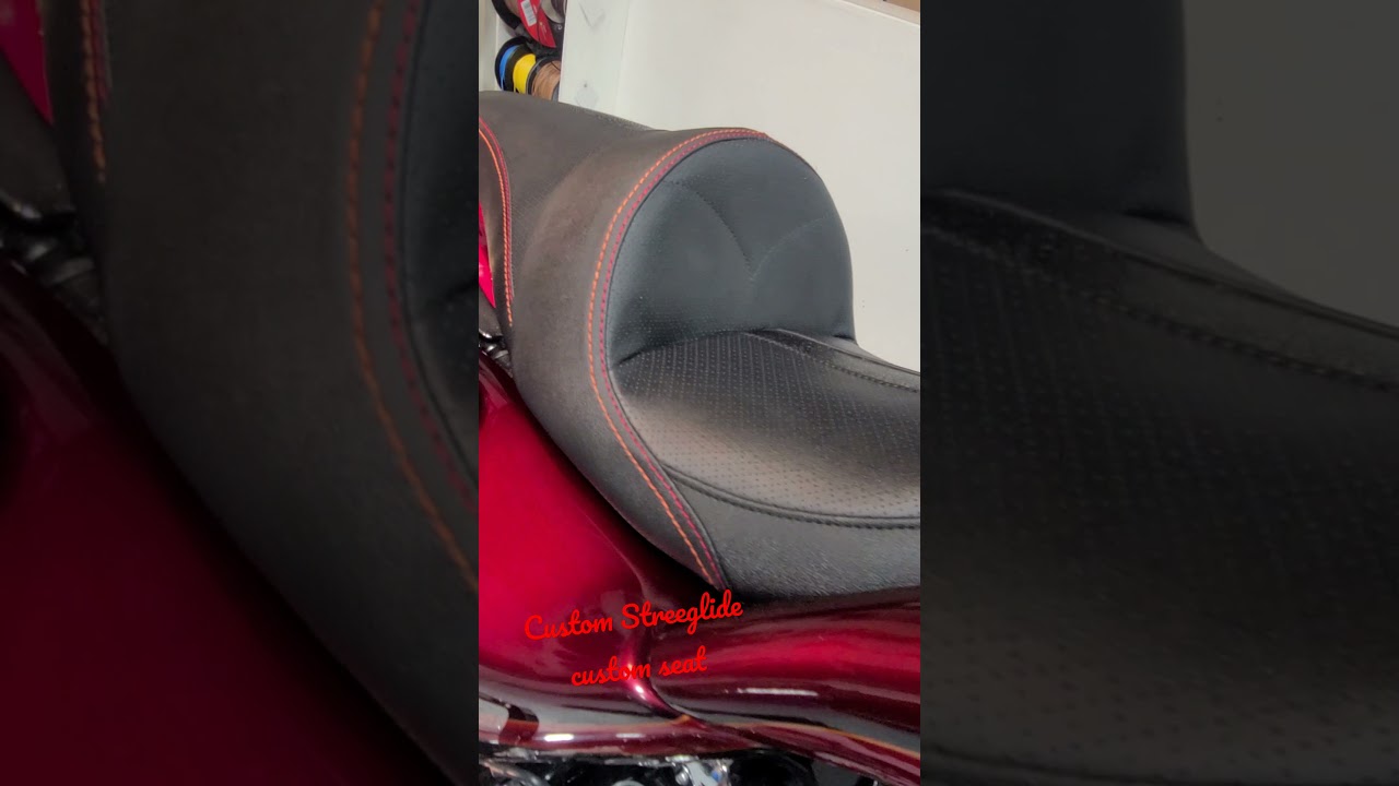 Harleydavidson Streeglide.  Custom  Seat  especially designed & created at www.theupholsteryzone.com