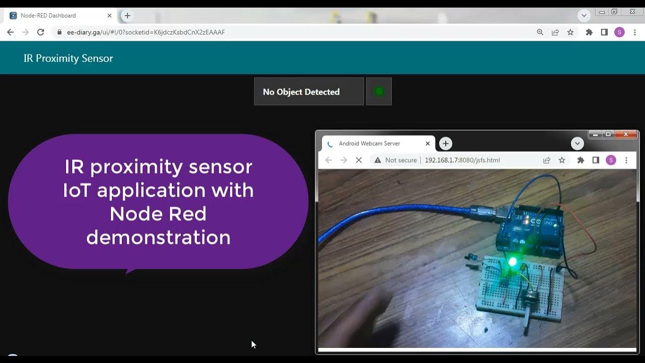 IR Proximity Sensor IoT Application with Red Node Demonstration - YouTube