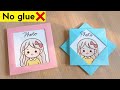 2 easy no glue photo frame|Origami photo fram|No glue photo frame|No glue paper craft|Paper craft