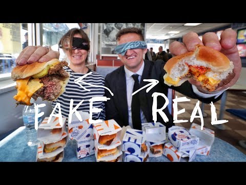 White Castle IMPOSSIBLE (fake) Burger vs. REAL Burger