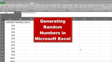 Generating Random Numbers in Microsoft Excel
