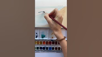 Thumbnail of How to draw/paint a wave #arttutorial #watercolor #artshorts #watercolortutorial #howtodraw