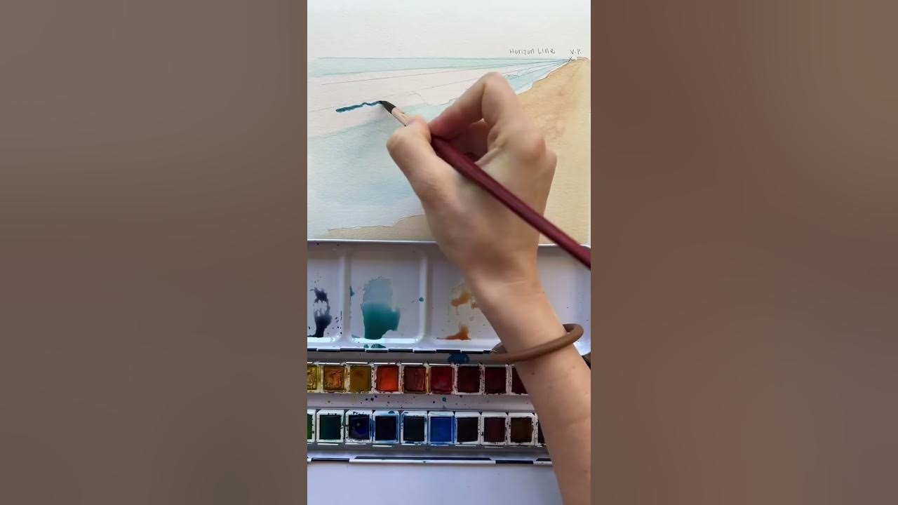 How to draw/paint a wave #arttutorial #watercolor #artshorts #watercolortutorial #howtodraw