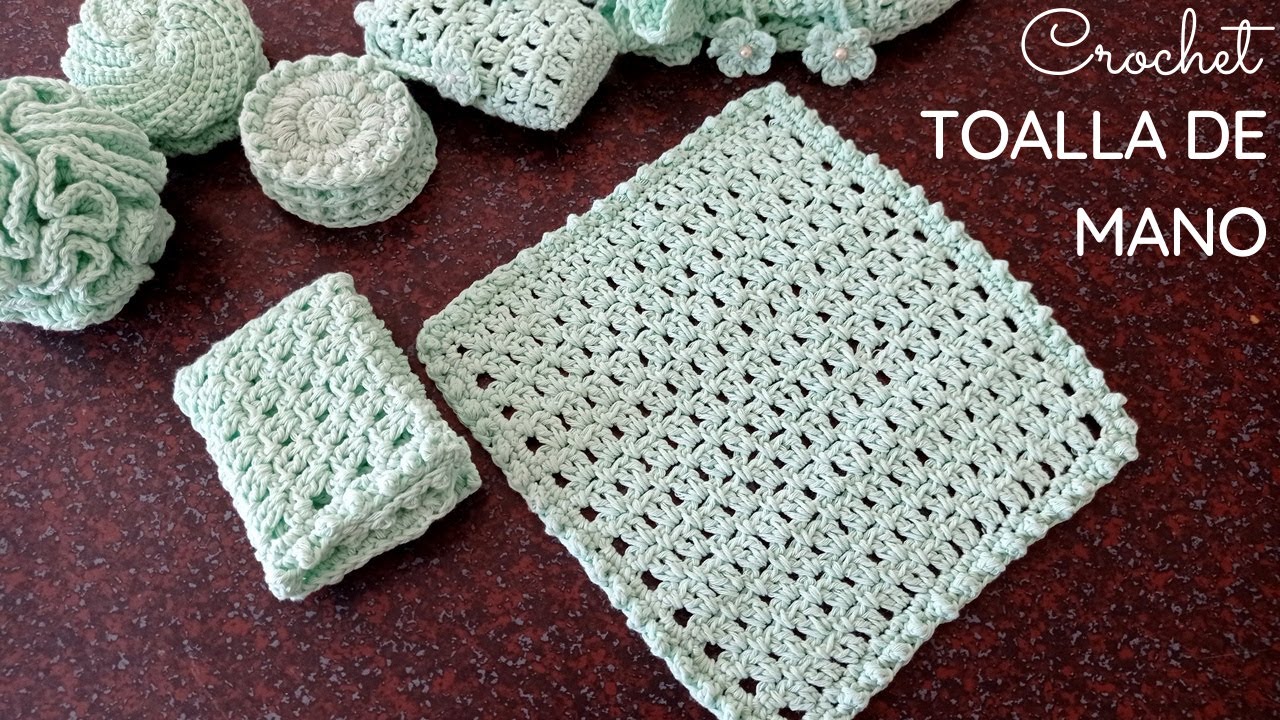 Toalla de mano a crochet - Set de spa