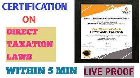 Get Direct Taxation Laws Certificate| 100% Free| Within 5 Min| Edelytics Online|