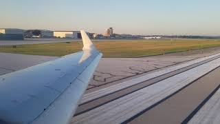 American CRJ-700 takeoff from Akron-canton Airport (CAK-CLT)