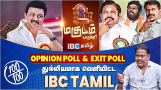 100% துல்லியம் - Opinion Poll & Exit Poll-ல் IBC Tamil சொன்னது பலித்தது | DMK | Congress | Election