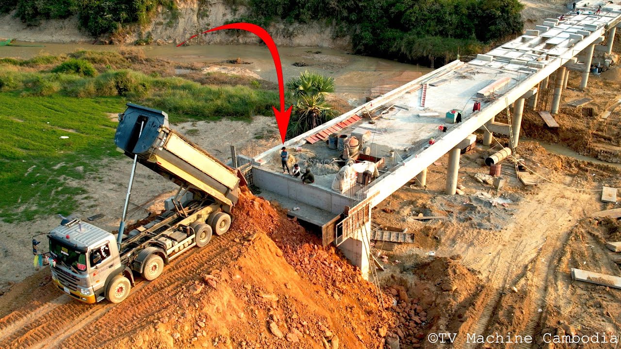 Full Process Step1& Step2 Build Ramp Road Connect Bridge By Skills ...