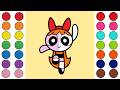 🌸💕 Mom Shows Child How to Create POWERPUFF GIRLS BLOSSOM Sand Art 🎨✨