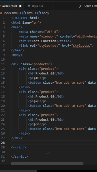 Add to cart 🛒 function [HTML, CSS & JS] programming for websites | full ...