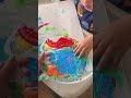 My little Picasso🎨 #toddler #toddleractivities #fingerpainting #momlife #sensoryplay #toddlerlife
