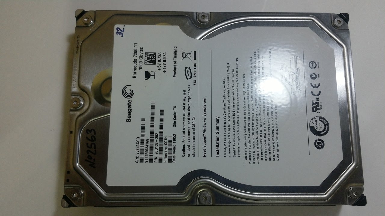 Seagate sata 1500gb barracuda 7200.11 st3150341as
