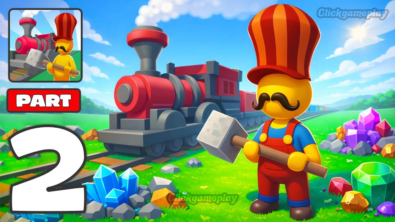 Train Miner - Gameplay Walkthrough Part 2 - Mine The Iron Ores Build The Rails (iOS, Android)